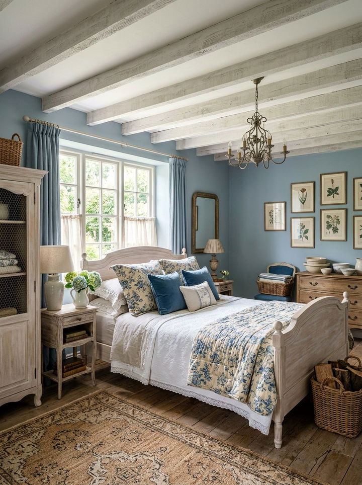 Steel Blue French Country Bedroom - 30 steel blue bedroom ideas