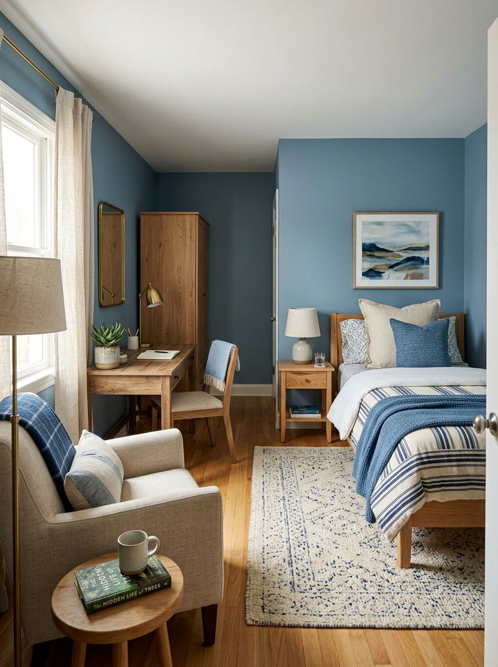 Steel Blue Guest Room - 30 steel blue bedroom ideas