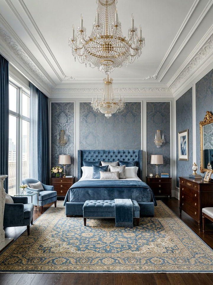 Steel Blue Luxury Bedroom - 30 steel blue bedroom ideas