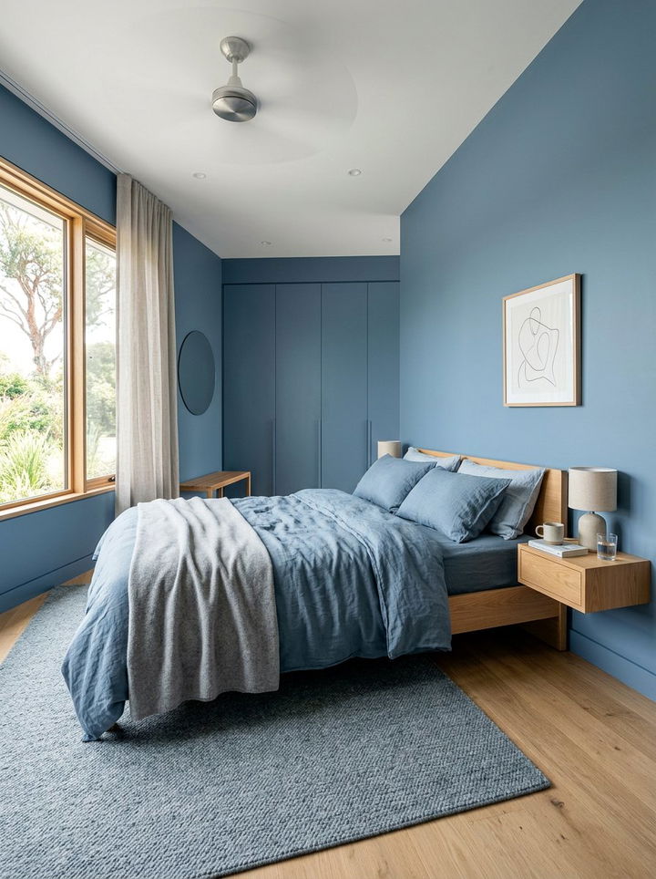 Steel Blue Minimalist Bedroom - 30 steel blue bedroom ideas