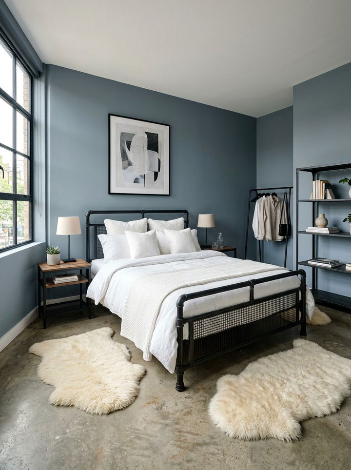 Steel blue bedroom - 30 Nordic bedroom color ideas
