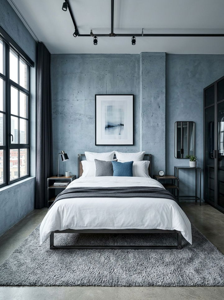 Steel blue bedroom - 30 sky inspired bedroom color ideas