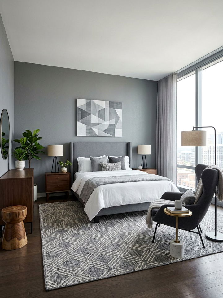 Steel gray contemporary bedroom - 30 all gray bedroom ideas
