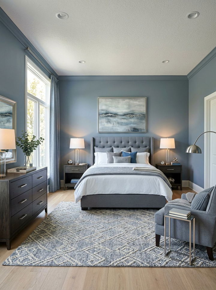 Steel gray transitional bedroom - 30 traditional gray bedroom ideas