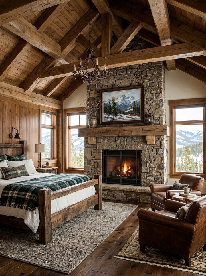 Stone Mantel Gas Fireplace - 30 bedroom gas fireplace ideas