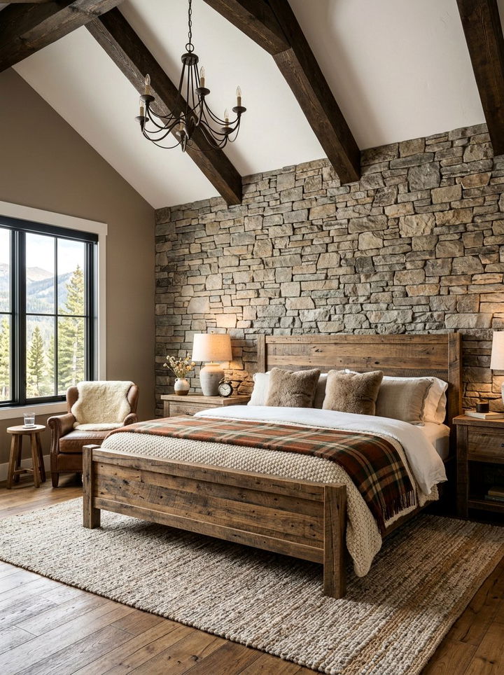 Stone Veneer Wall - 30 bedroom backsplash ideas