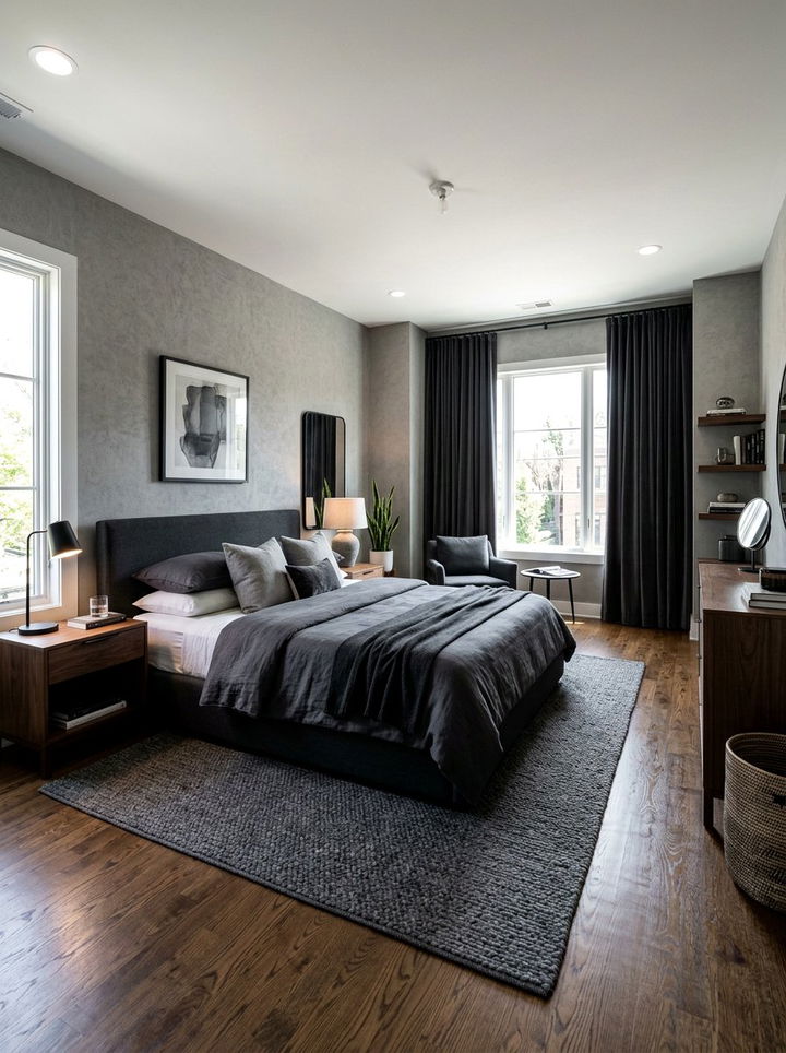 Stone gray and charcoal bedroom - 30 stone gray bedroom ideas