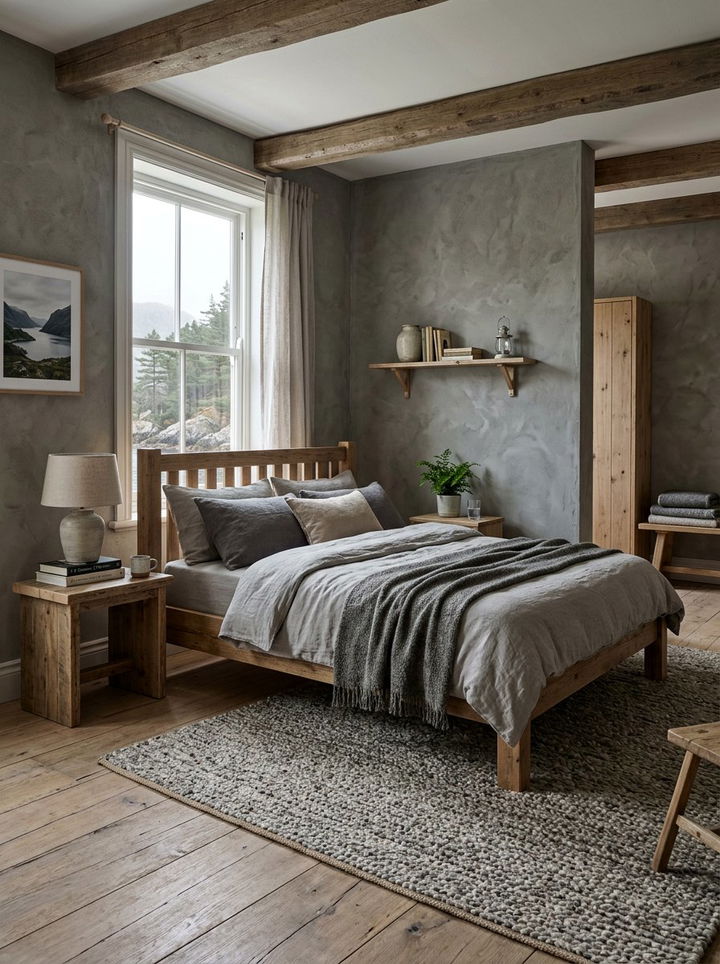 Stone gray scandinavian bedroom - 30 Scandinavian bedroom color ideas