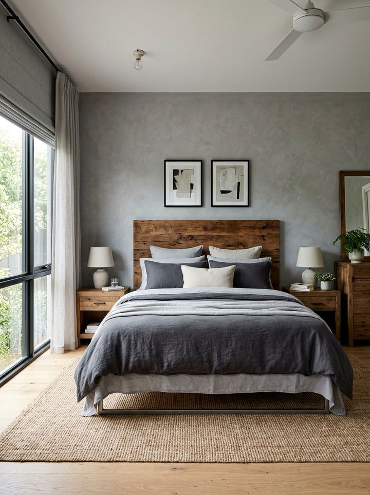 Stone grey bedroom - 30 earth tone bedroom ideas