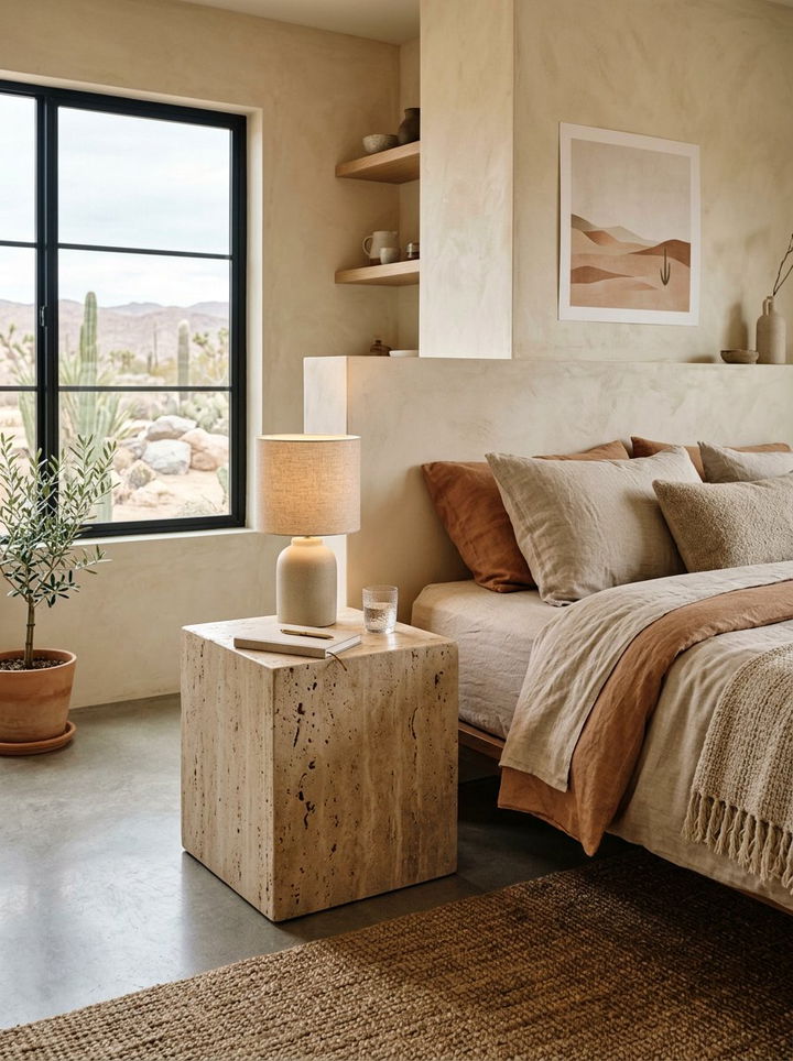 Stone nightstand - 30 bedroom modern nightstands