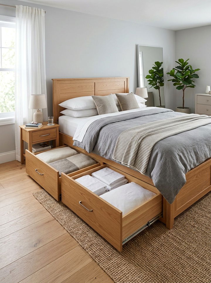 Storage Base Panel Bed - 30 bedroom panel beds