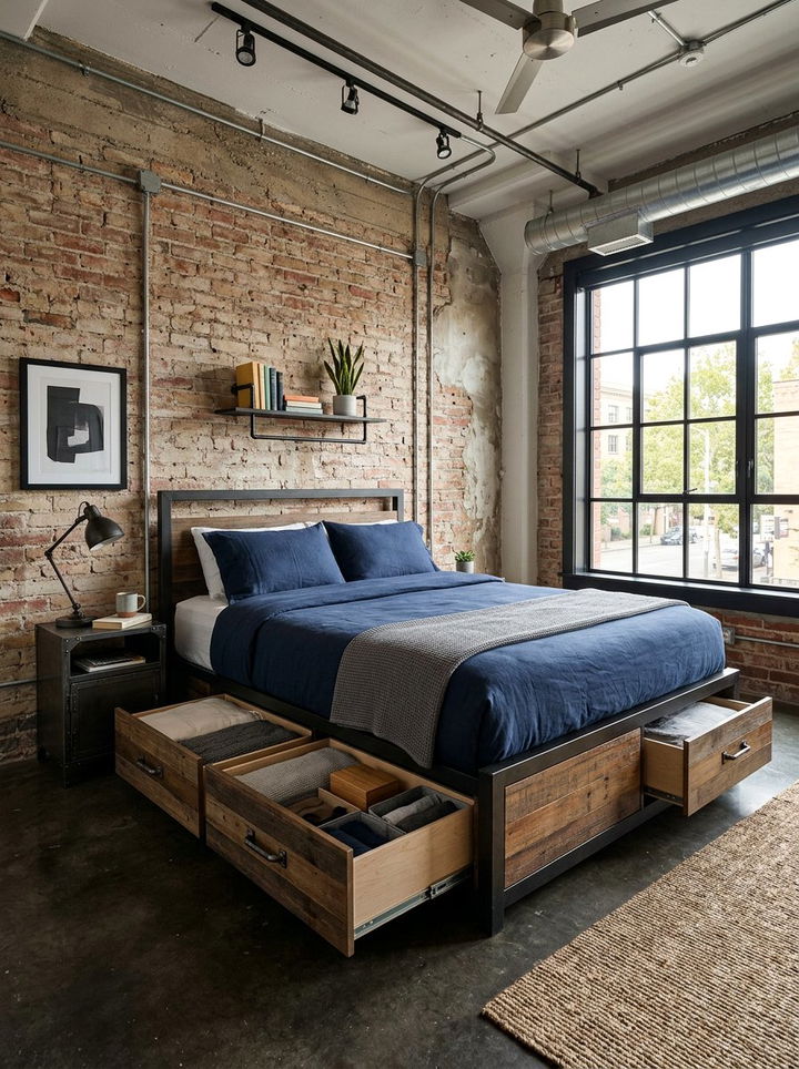 Storage Bed Against Long Wall - 30 bedroom furniture arrangement