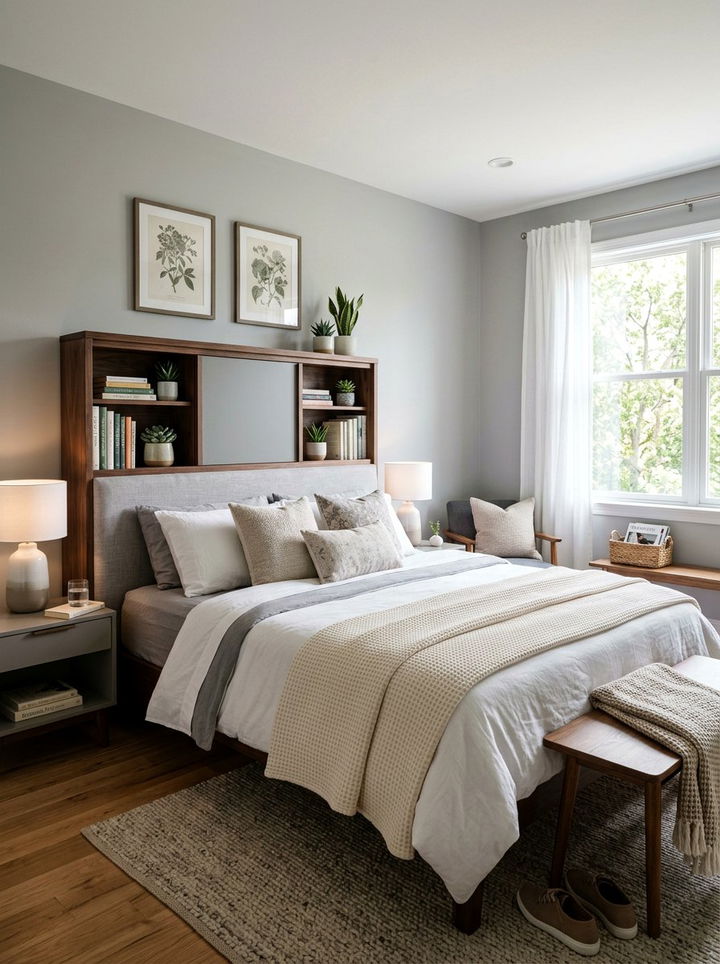 Storage Headboard - 30 bedroom secret storage ideas