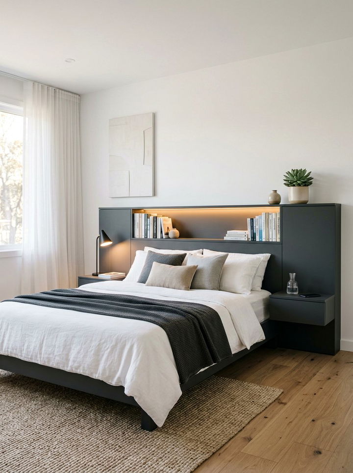 Storage Headboard Cabinet - 30 bedroom storage solutions