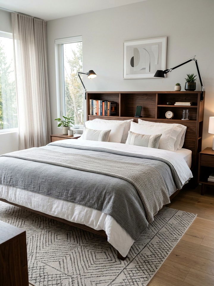 Storage Headboards - 30 bedroom clever storage ideas