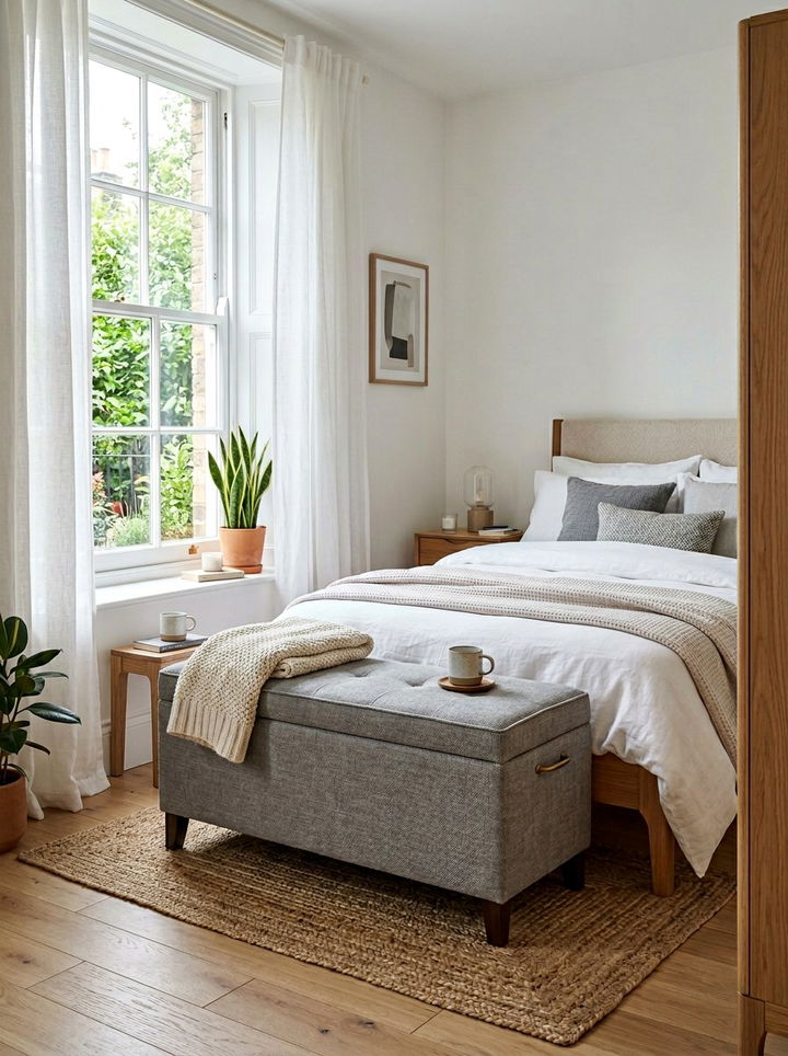 Storage Ottoman - 30 bedroom secret storage ideas