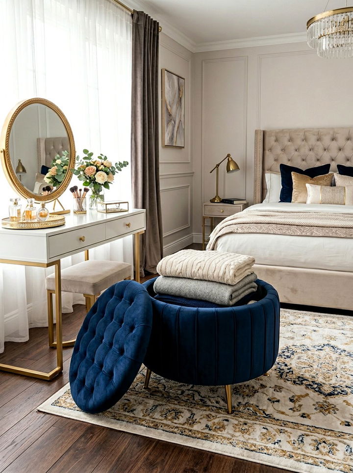 Storage Ottoman - 30 bedroom clever storage ideas