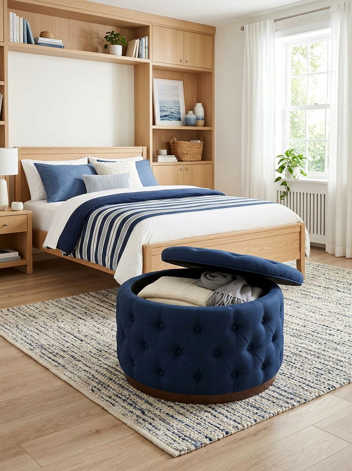 Storage bedroom pouf - 30 bedroom poufs