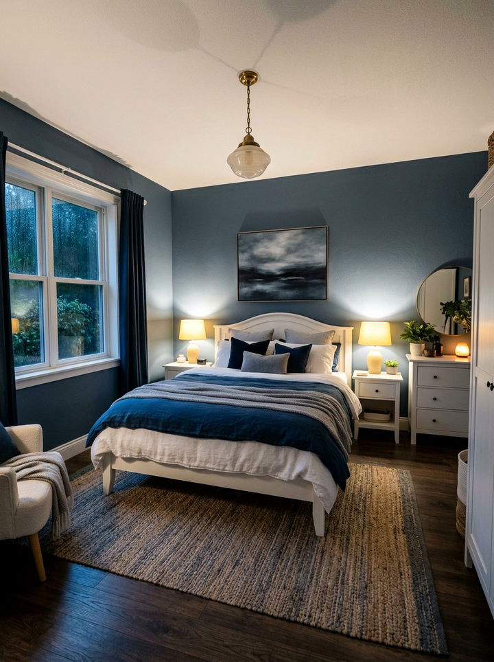 Stormy Blue Bedroom Walls - 30 rustic blue bedroom ideas