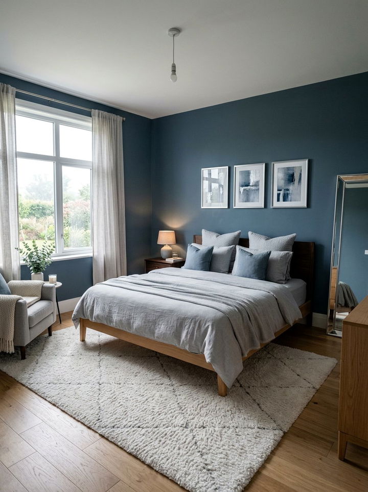 Stormy Blue Bedroom - 30 moody bedroom color ideas