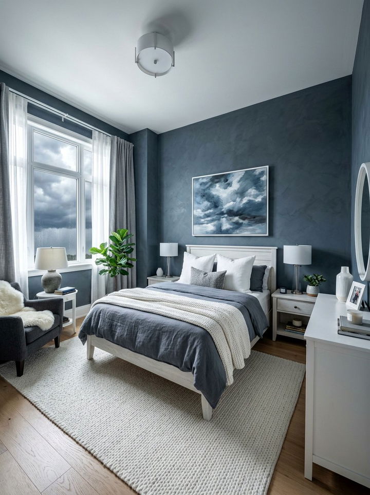 Stormy Gray And White Bedroom - 30 gray and white bedroom color combo