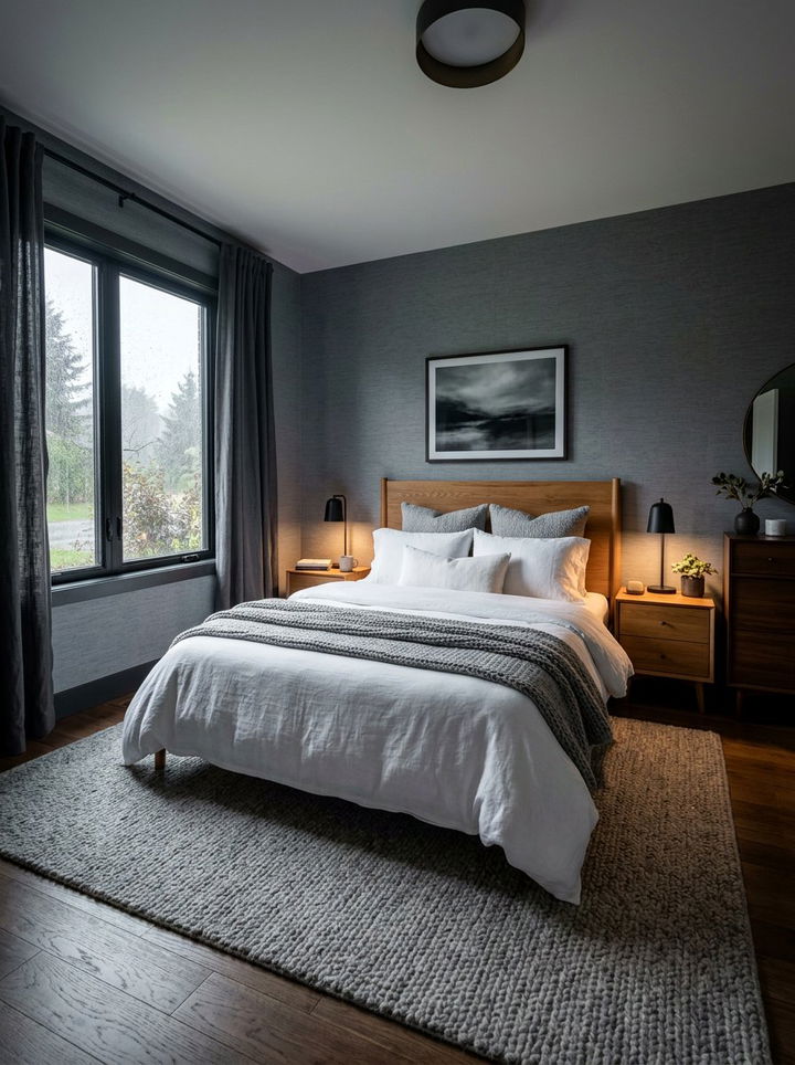 Stormy grey bedroom - 30 sky inspired bedroom color ideas