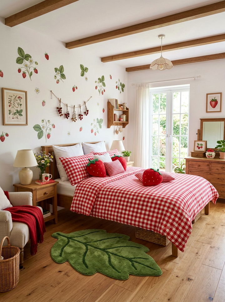 Strawberry Bedroom Decor - 30 kawaii bedroom ideas
