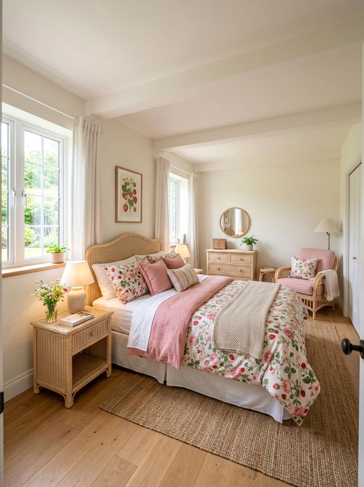Strawberry Pink Guest Bedroom - 30 berry bedroom ideas