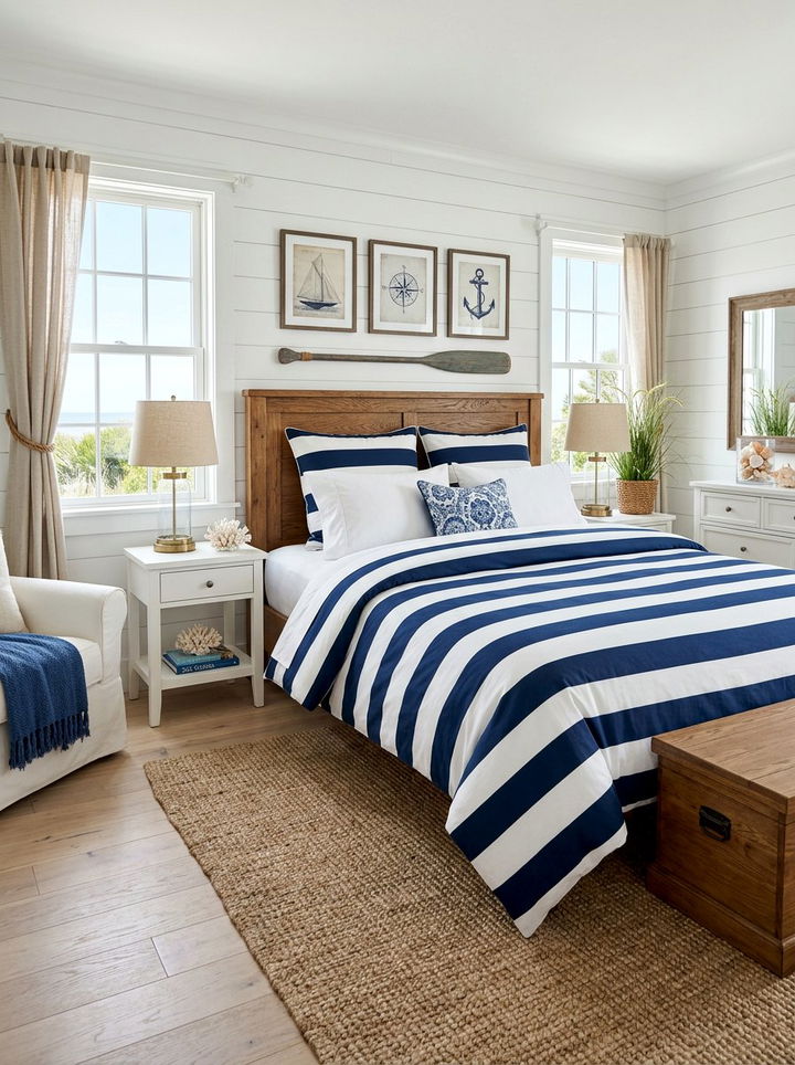 Striped Cotton Duvet Set - 30 bedroom bedding sets