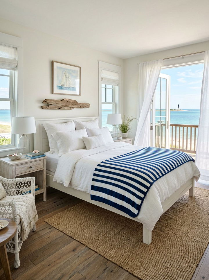 Striped Nautical Fleece Blanket