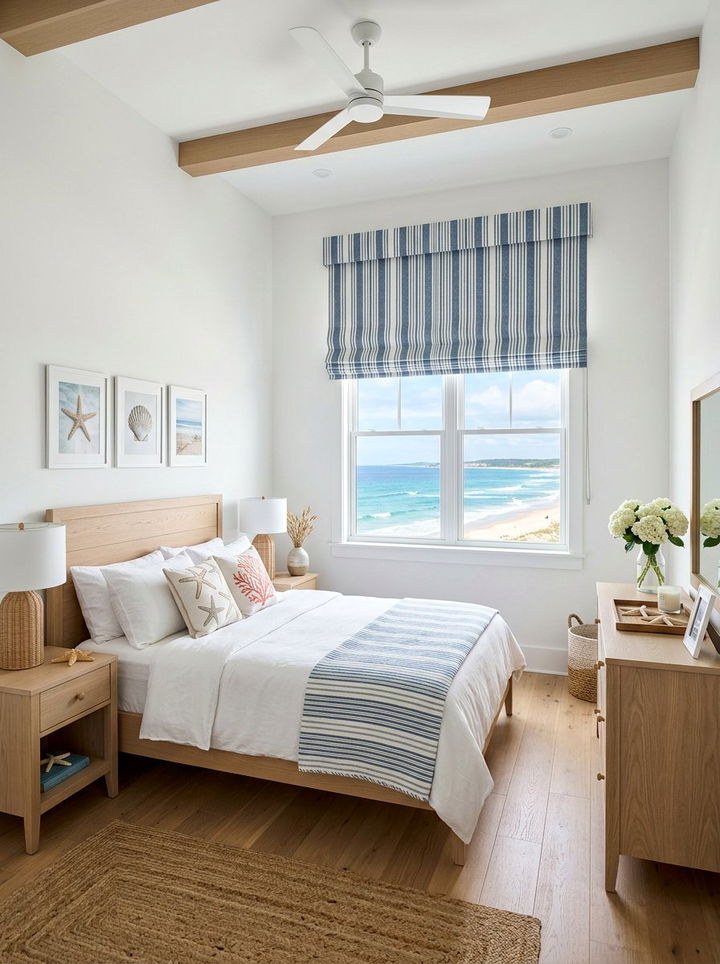 Striped Roman Shade - 30 bedroom blinds