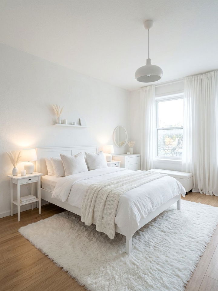 Studio Apartment All White Color Scheme - 30 studio apartment bedroom ideas