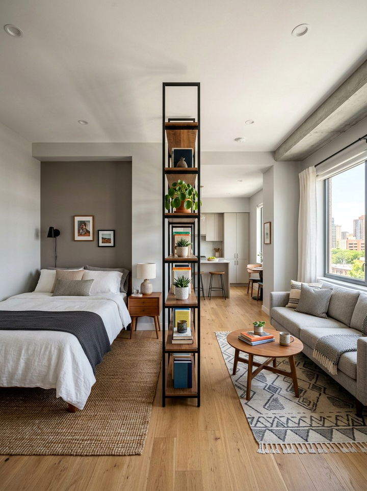 Studio Apartment Bed Zone - 30 bedroom furniture placement