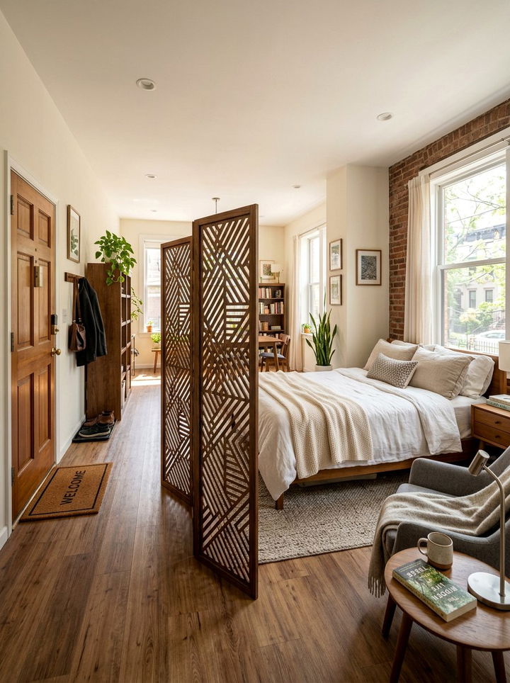 Studio Apartment Decorative Folding Screen - 30 studio apartment bedroom ideas