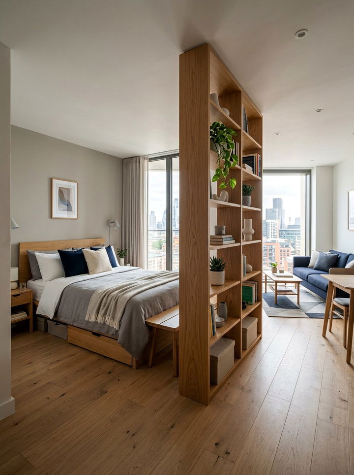 Studio apartment bedroom zone - 30 L-shaped bedroom ideas