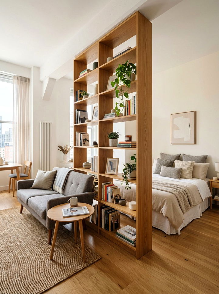 Studio apartment room divider - 30 apartment bedroom ideas