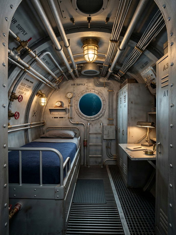 Submarine Interior Style - 30 underwater bedroom ideas