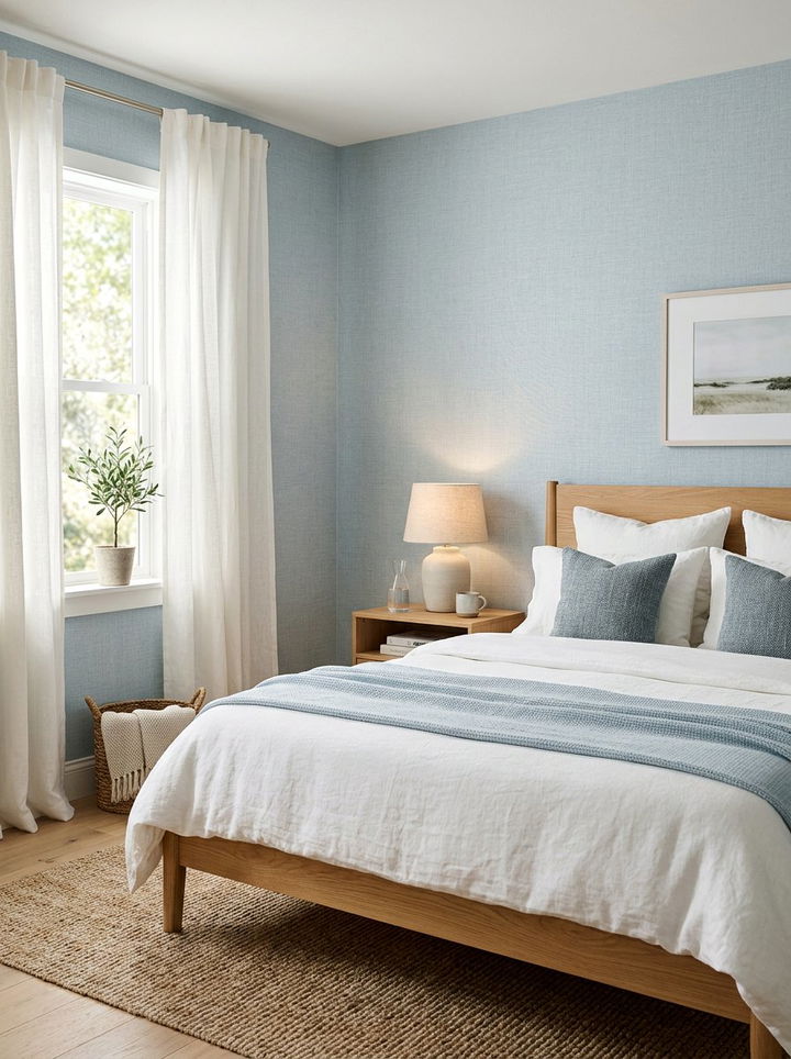 Subtle Linen Effect Wallpaper - 30 bedroom wallpapers