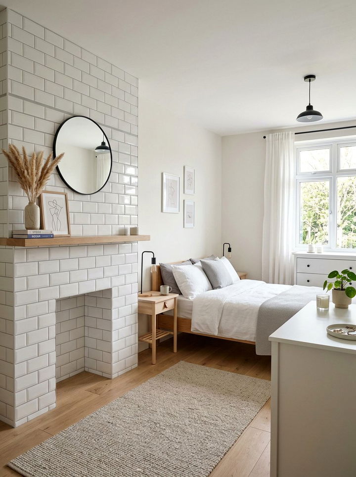 Subway Tile Accent - 30 bedroom tile ideas