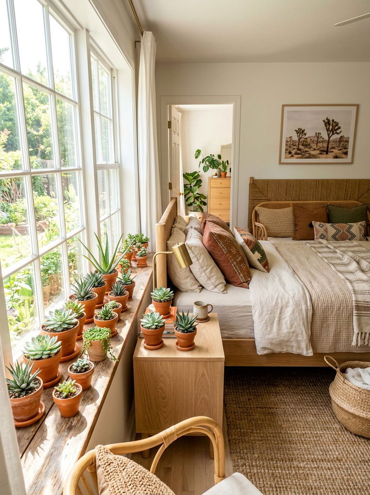 Succulent Plant Bedroom - 30 Southwestern bedroom ideas