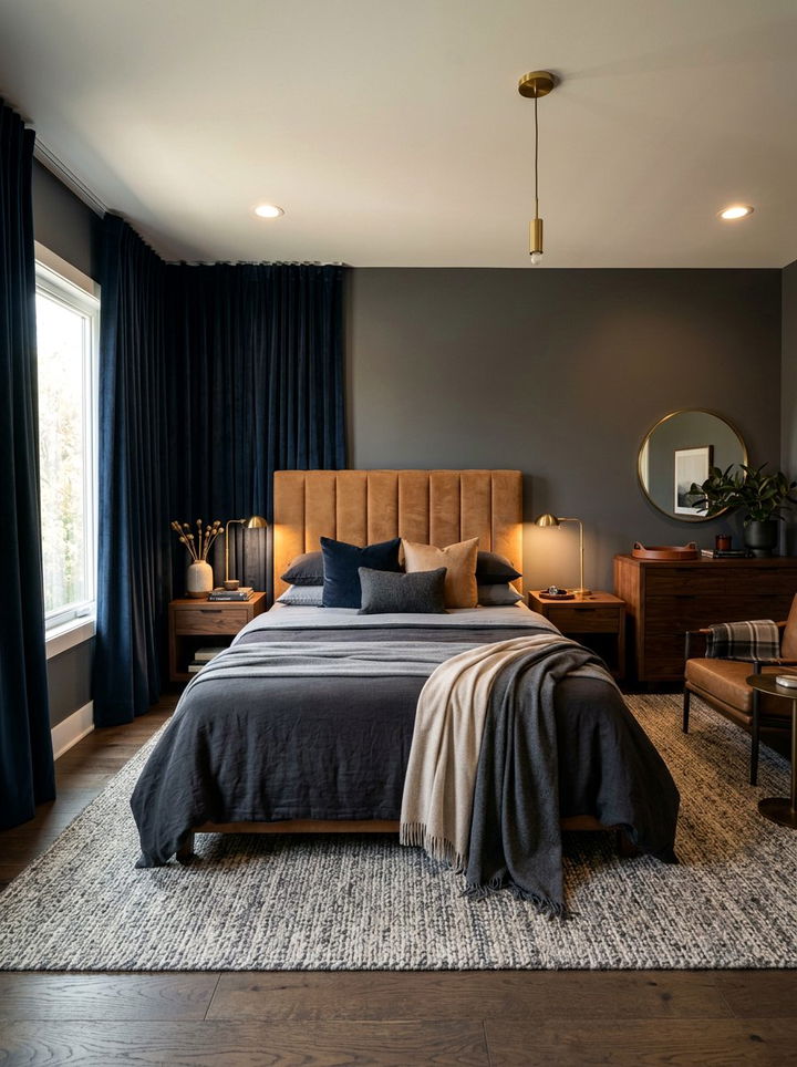 Suede Headboard - 30 soft texture bedroom ideas