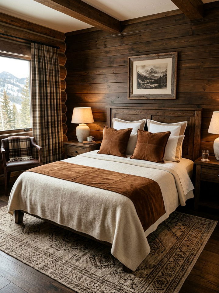 Suede Leather Bedding Accents - 30 leather bedroom ideas