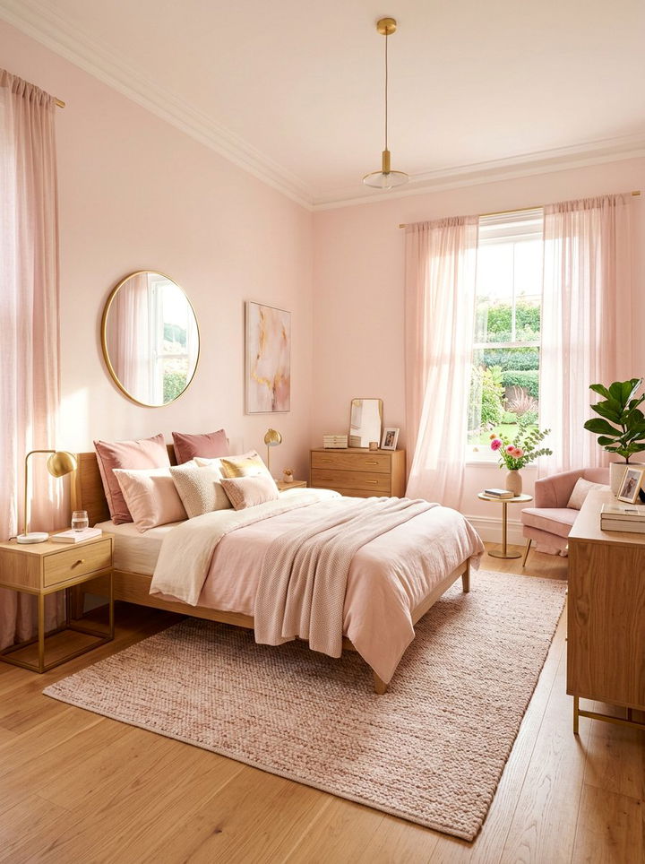 Sun Drenched Blush Bedroom - 30 blush and gold bedroom ideas