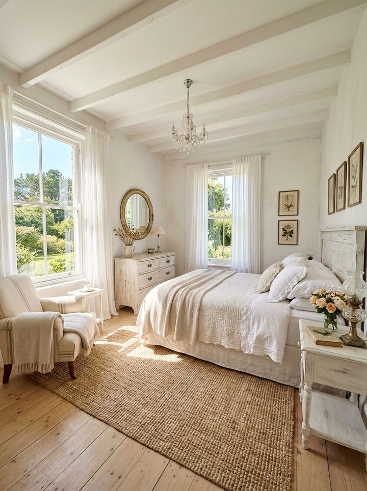 Sun drenched shabby chic bedroom - 30 French shabby chic bedroom ideas