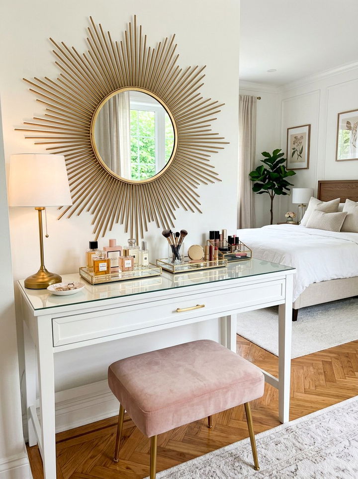 Sunburst Mirror Vanity - 30 bedroom sunburst mirrors