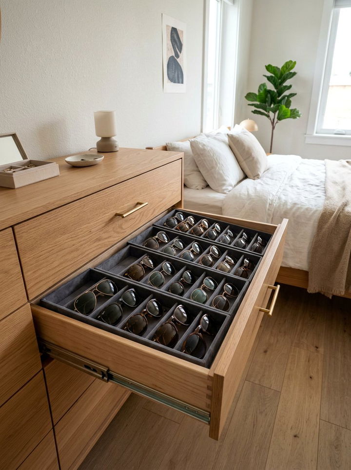 Sunglasses Display Trays - 30 bedroom drawer organizers