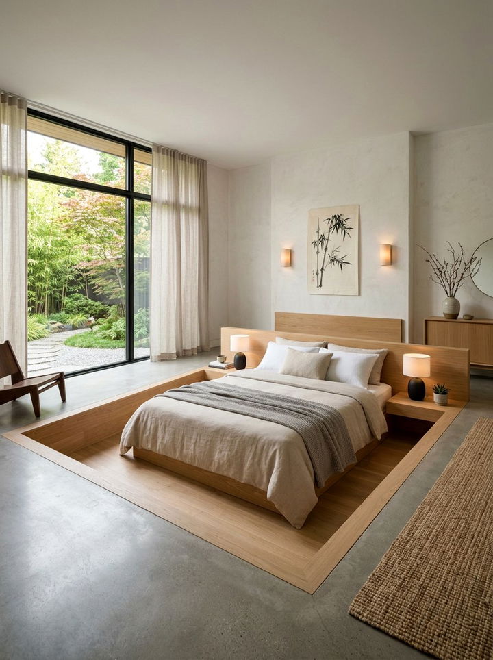 Sunken Bed Platform Base - 30 bedroom statement piece ideas