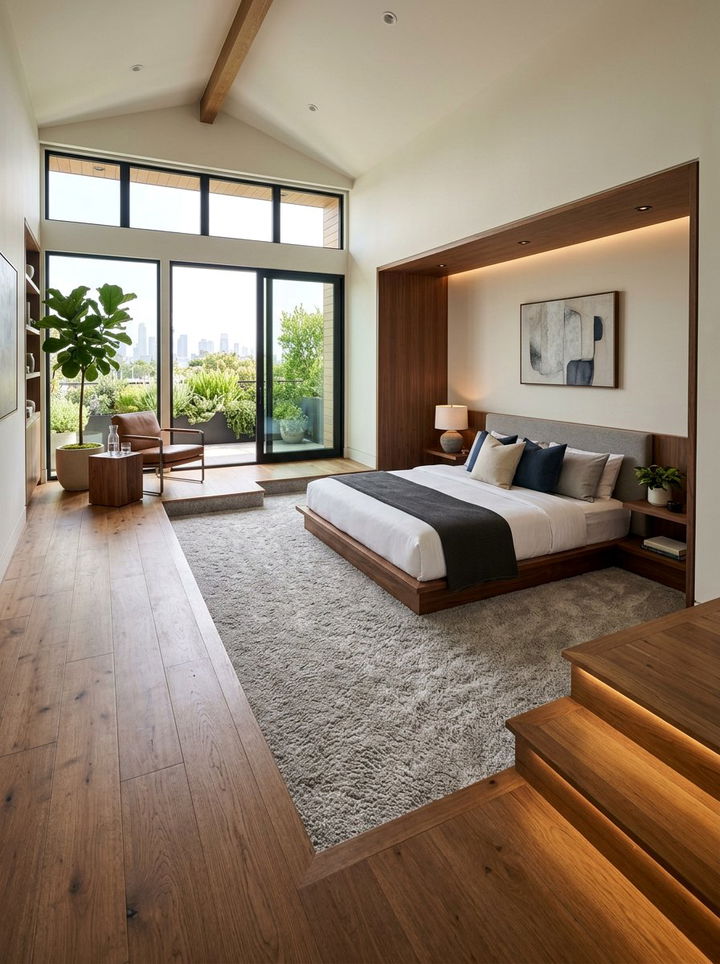 Sunken Bedroom Floor - 30 open concept bedroom ideas