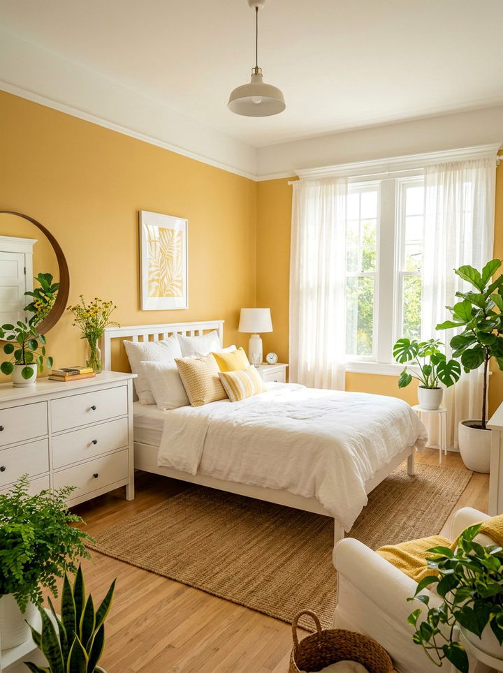 Sunny Yellow And White Bedroom - 30 yellow and white bedroom ideas
