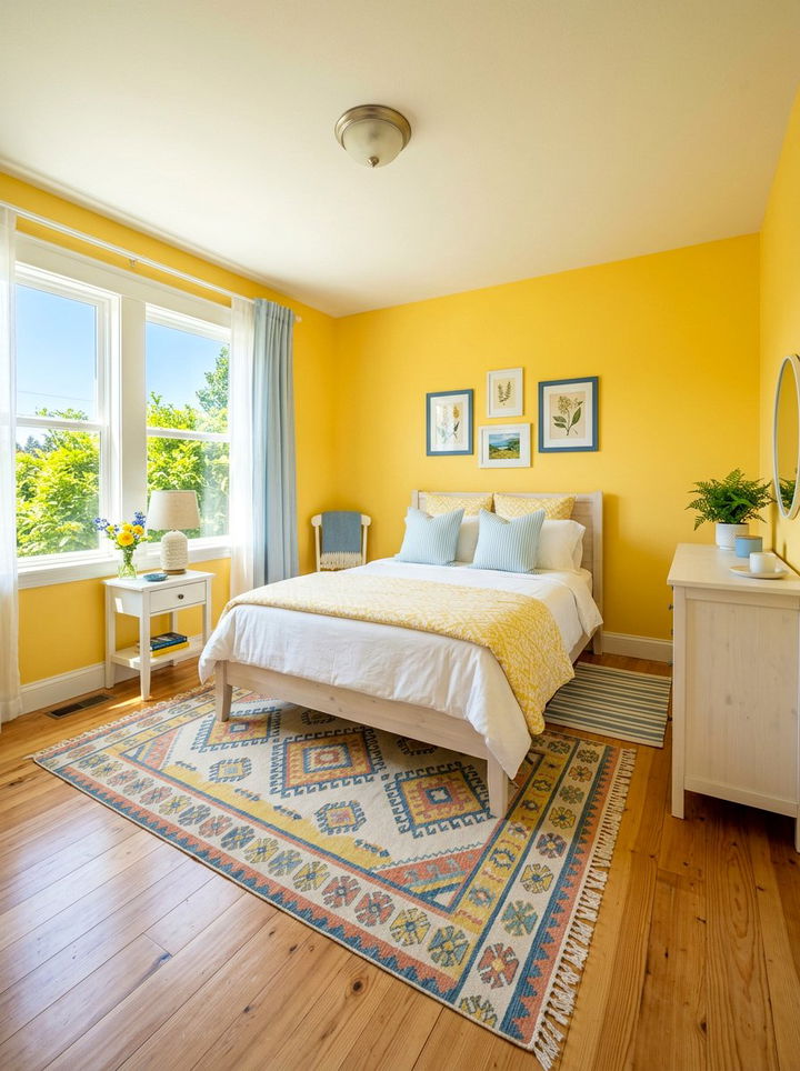 Sunny Yellow Bedroom - 30 energizing bedroom color ideas